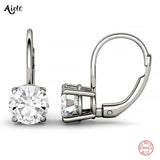 Moissanite Hoop Earrings 925 Silver with Certificate