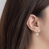 Moissanite Hoop Earrings 925 Silver with Certificate