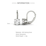 Moissanite Hoop Earrings 925 Silver Earlobe Buckle With Certificate