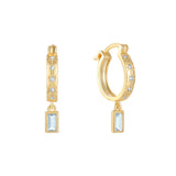 Zircon Drop Earrings 925 Sterling Silver Hoop For Women Fine Jewelry