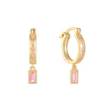 Zircon Drop Earrings 925 Sterling Silver Hoop For Women Fine Jewelry