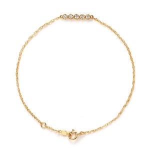 Zircon Scrollwork Bracelet Geometric Frame Charm Chain Wedding Party Jewelry