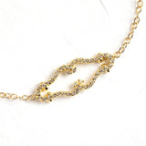 Zircon Scrollwork Bracelet Geometric Frame Charm Chain Wedding Party Jewelry