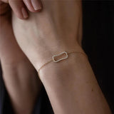Zircon Scrollwork Bracelet Geometric Frame Charm Chain