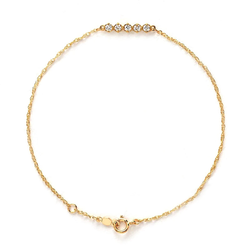 Zircon Scrollwork Bracelet Geometric Frame Charm Chain