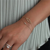 Zircon Scrollwork Bracelet Geometric Frame Charm Chain Wedding Party Jewelry