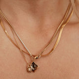 Vintage Sun Moon Charm Celestial Dainty Necklace Green Zircon Cone Pendant