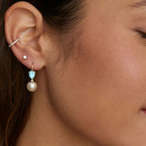 Sapphire Zircon Pearl 925 Silver Drop Earrings For Women