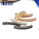 10-Piece Clear Cz & Copper Tube Charms for DIY Bracelet
