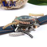 10-Piece Clear Cz & Copper Tube Charms for DIY Bracelet