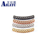 10-Piece Clear Cz & Copper Tube Charms for DIY Bracelet