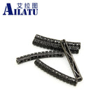 Long Tube Brass Metal Charm CZ for DIY Bracelet Making