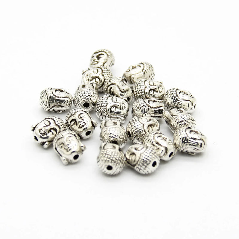 20 Religious Buddha Head Charm Beads for Diy Jewelry