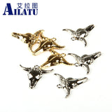 Zinc Alloy Ox Head Pendant for DIY Necklace, Herdsman's Auspicious Totem