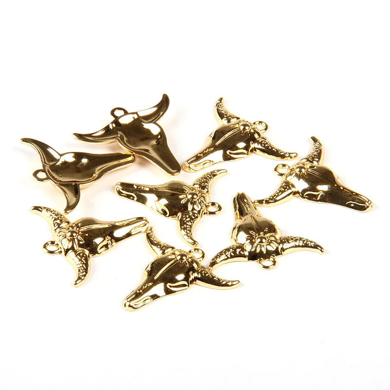 Zinc Alloy Ox Head Pendant for DIY Necklace, Herdsman's Auspicious Totem