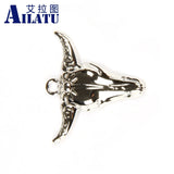 Zinc Alloy Ox Head Pendant for DIY Necklace, Herdsman's Auspicious Totem