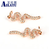 Micro Pave CZ Snake Charm for DIY Jewelry
