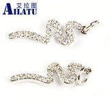 Micro Pave CZ Snake Charm for DIY Jewelry