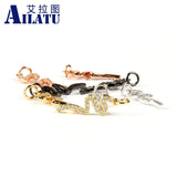 Micro Pave CZ Snake Charm for DIY Jewelry