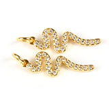 Micro Pave CZ Snake Charm for DIY Jewelry