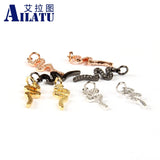 Micro Pave CZ Snake Charm for DIY Jewelry