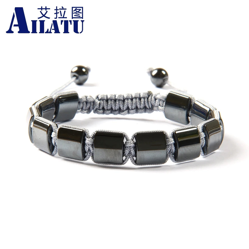 Autumn Hematite Stone Beads Macrame Bracelet