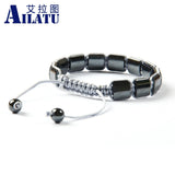 Autumn Hematite Stone Beads Macrame Bracelet
