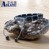 Autumn Hematite Stone Beads Macrame Bracelet