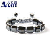Autumn Hematite Stone Beads Macrame Bracelet