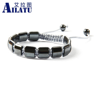 Autumn Hematite Stone Beads Macrame Bracelet