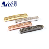 Copper Cube Charm with CZ for Jewelry Making