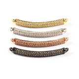 Crooked Tube Shape Charm with Micro Paved Clear Cz for DIY Bracelet
