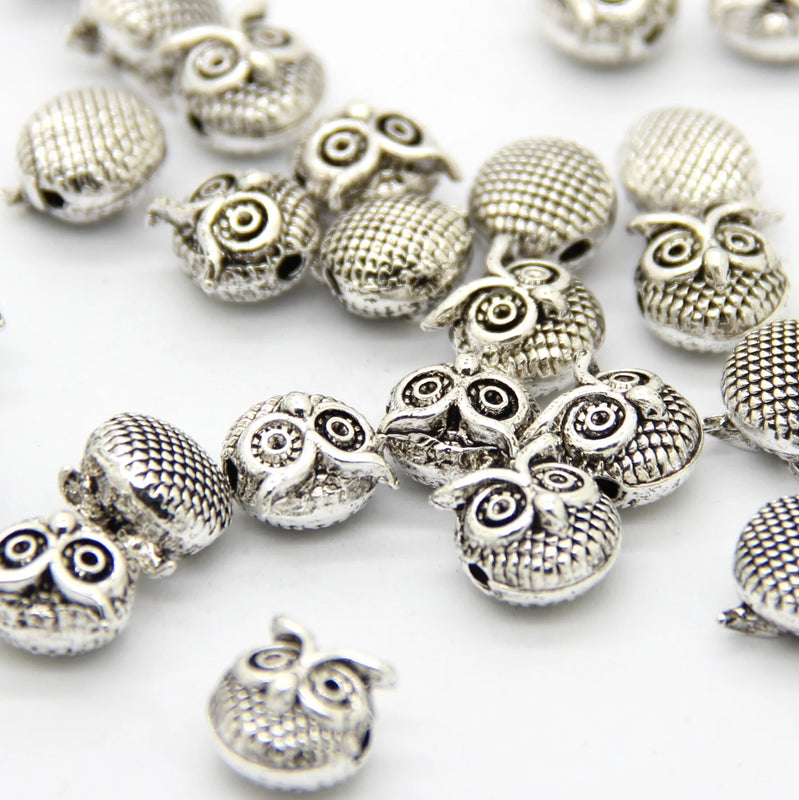 DIY Owl Charm Beads Metal Spacer for Bracelet Jewelry