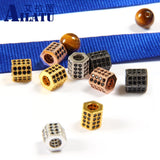 Hexagonal Prism Charm with Cubic Zirconia and Copper for Bracelet DIY