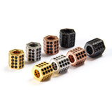 Hexagonal Prism Charm with Cubic Zirconia and Copper for Bracelet DIY