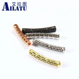 Micro Pave CZ Tube Charms for DIY Bracelet & Necklace