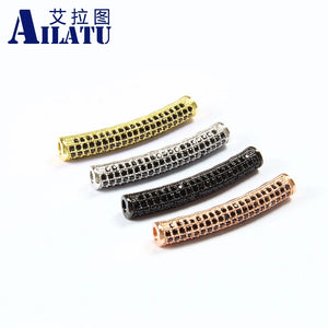 Micro Pave CZ Tube Charms for DIY Bracelet & Necklace