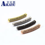 Micro Pave CZ Tube Charms for DIY Bracelet & Necklace