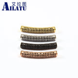 Micro Pave CZ Tube Charms for DIY Bracelet & Necklace