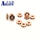 Micro Pave CZ Wheel Rondelle Brass Beads for DIY Jewelry