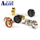 Micro Pave Cz Skull Coin Charm for DIY Bracelet or Necklace