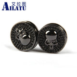 Micro Pave Cz Skull Coin Charm for DIY Bracelet or Necklace