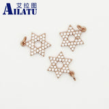 CZ Star Of David Heart Charm for Bracelet & Necklace
