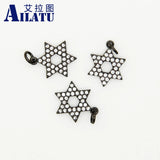 CZ Star Of David Heart Charm for Bracelet & Necklace