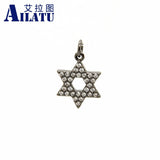 CZ Star Of David Heart Charm for Bracelet & Necklace