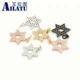 CZ Star Of David Heart Charm for Bracelet & Necklace