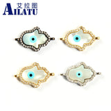 Shell Hand Charm Micro Paved Clear Cz DIY Jewelry Bracelet Necklace