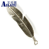 20pcs Zinc Alloy Feather Decorated for DIY Necklace Jewelry