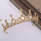 Champagne Rhinestone Bride Headdress Crown Tiara Bridal Hair Jewelry