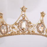 Champagne Rhinestone Bride Headdress Crown Tiara Bridal Hair Jewelry